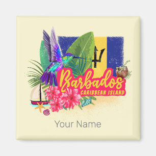Barbados Retro Karibik Vintage Insel Souvenir Magnet