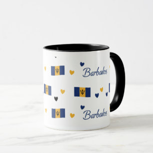 Barbados Roots Pattern Tasse Karibische Flagge