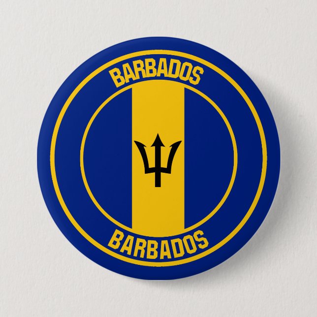 Barbados Round Emblem Button (Vorderseite)