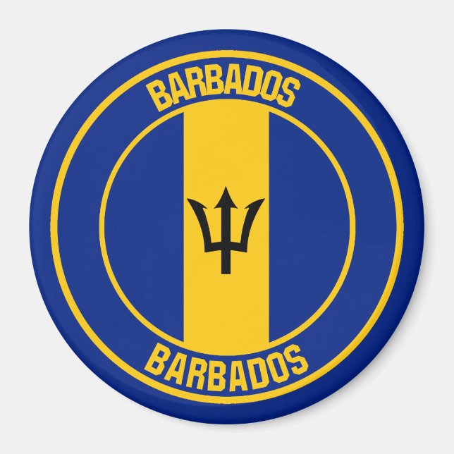 Barbados Round Emblem Magnet (Vorne)