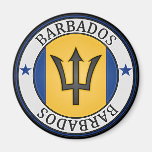 Barbados Round Emblem Magnet