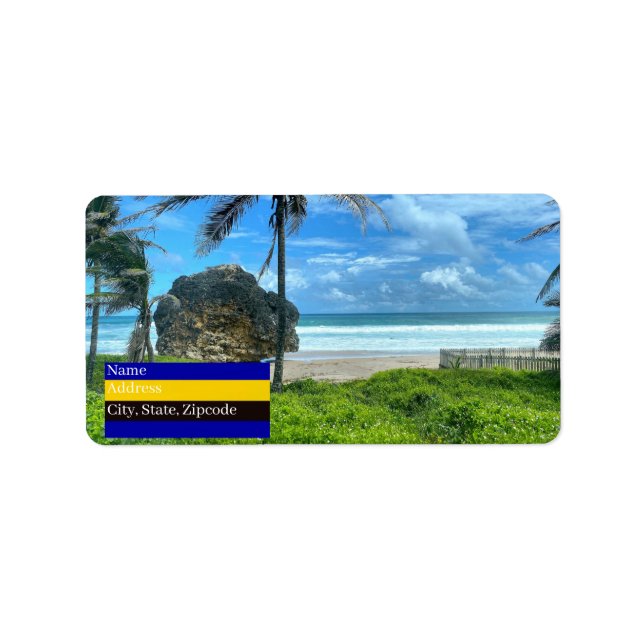 Barbados - Strand von Cattlewash Adressaufkleber (Vorne)