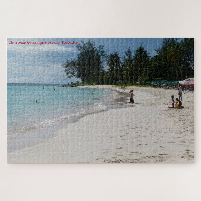 Barbados Sunny Beach Szene. Jigsaw Puzzle (Horizontal)