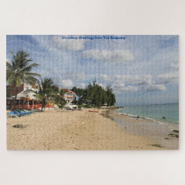 Barbados Sunny Beach Szene. Jigsaw Puzzle (Horizontal)