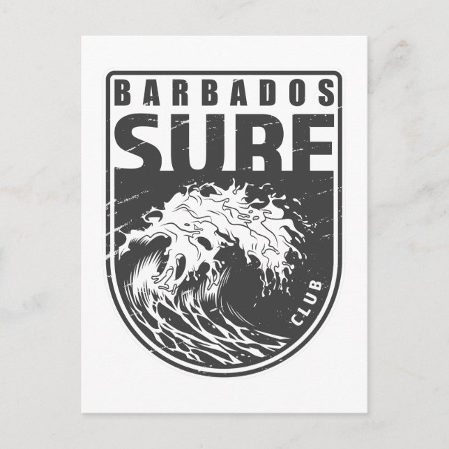 Barbados Surf Club Emblem Postkarte (Vorderseite)