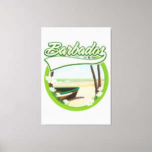 Barbados Travel Logo Leinwanddruck