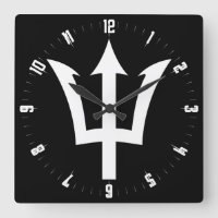 Barbados Trident Square Wall Clock