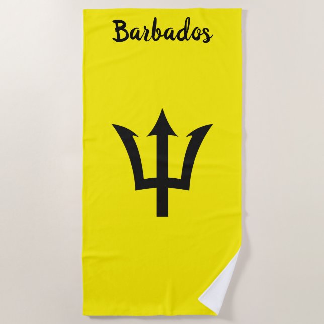 Barbados Trident Yellow Beach Handtuch (Vorderseite)