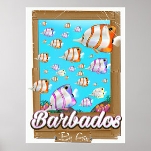 Barbados-Tropische Fische-Reiseposter Poster