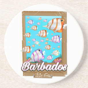 Barbados Tropische Fische Reiseposter Untersetzer