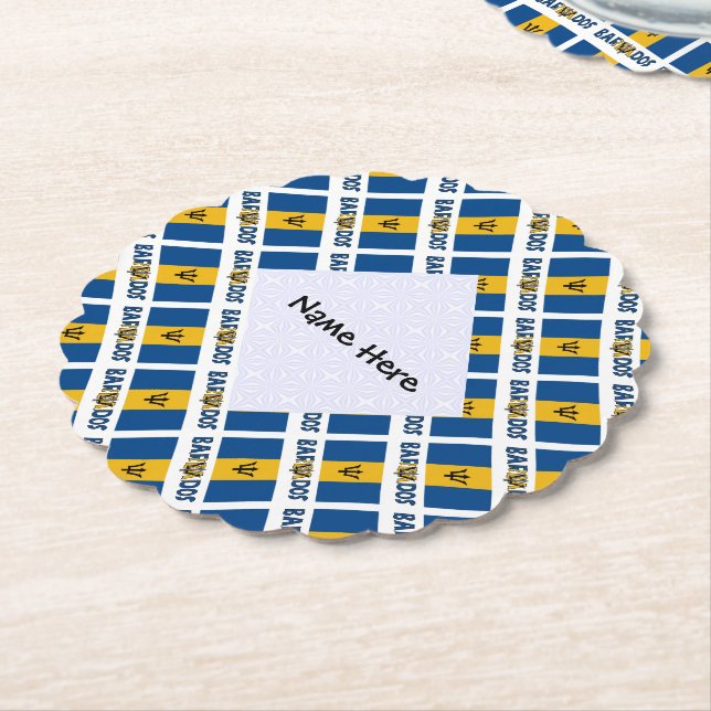 Barbados und Barbadian Flag Personalisiert Untersetzer (angewinkelt)