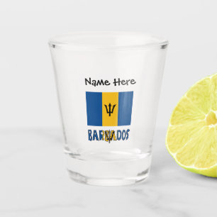 Barbados und Barbadische Flagge Personalisiert Schnapsglas