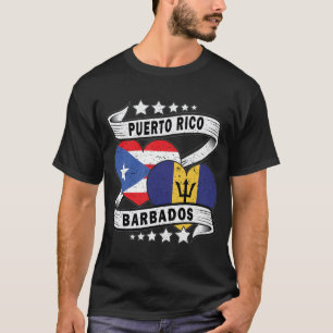 Barbados und Puerto-Riesenflagge T-Shirt