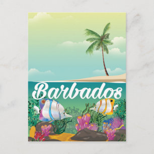 Barbados Unterwasser-Reiseplakat Postkarte
