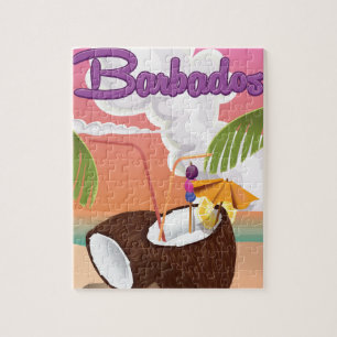 Barbados Urlaub Karikatur Reiseplakat Puzzle
