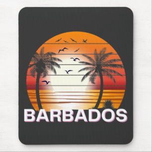 Barbados Vintag Palm Trees Summer Beach Mousepad