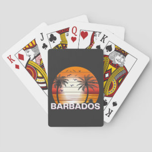 Barbados Vintage Palmen Sommer Strand Spielkarten