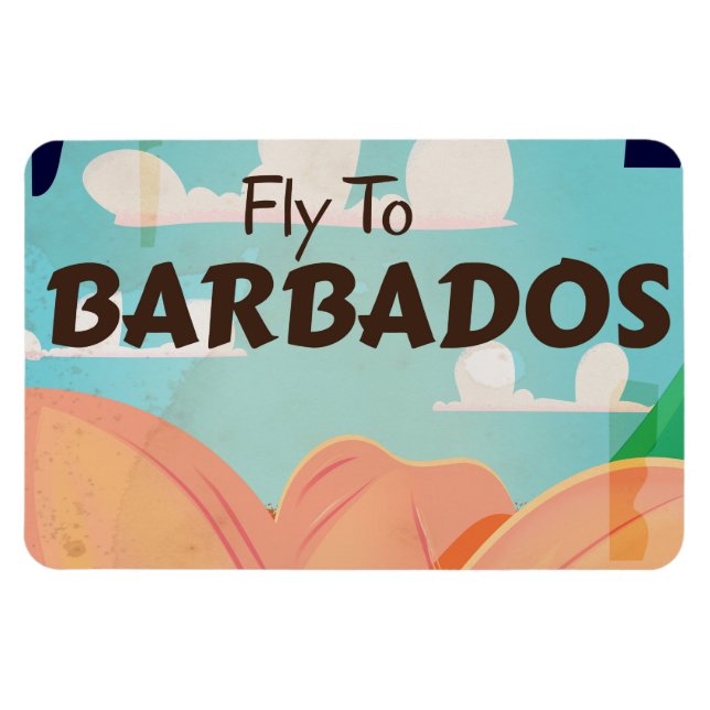 Barbados Vintage Reiseplakat Magnet (Horizontal)