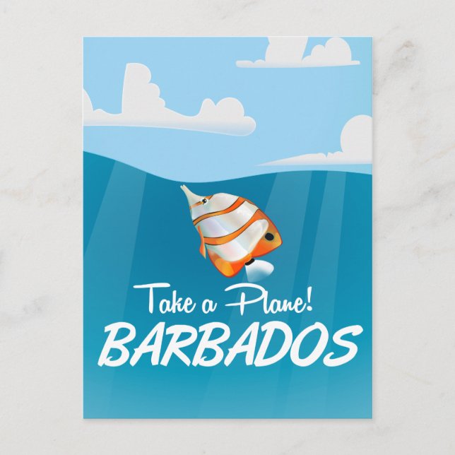 Barbados Vintage Reiseplakat Postkarte (Vorderseite)