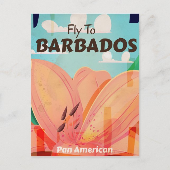 Barbados Vintage Reiseplakat Postkarte (Vorderseite)