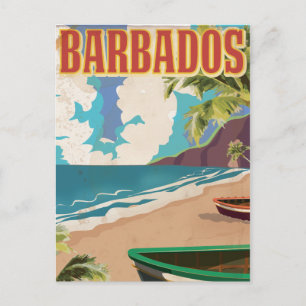 Barbados Vintage Reiseplakat Postkarte