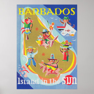 Barbados Vintage Travel Poster