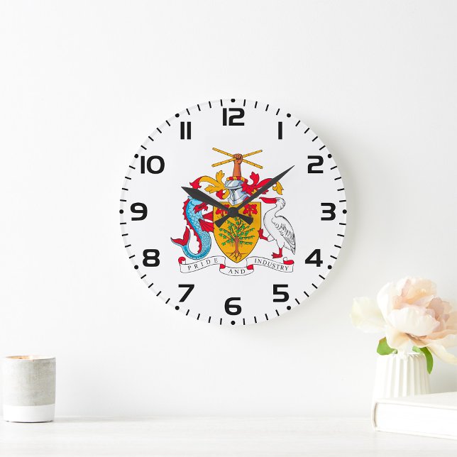 Barbados-Wappen Große Wanduhr (Von Creator hochgeladen)