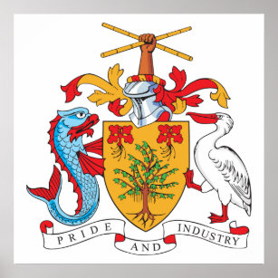 Barbados-Wappen Poster