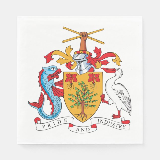 Barbados-Wappen Serviette (Vorderseite)