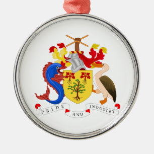 Barbados-Wappen Silbernes Ornament