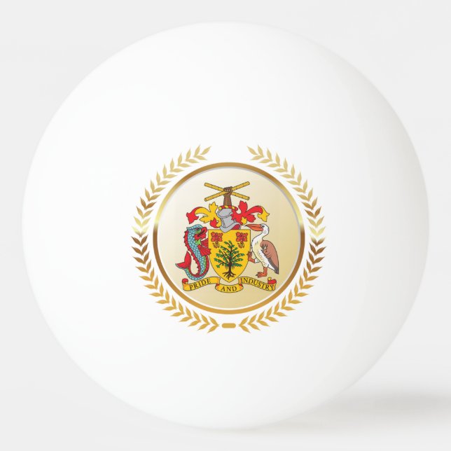 Barbados-Wappen Tischtennisball (Vorderseite)