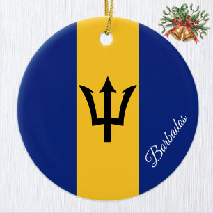 Barbados-Weihnachtsschmuck, Barbados-Flagge Keramik Ornament