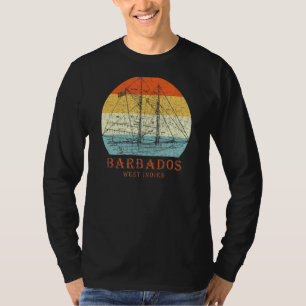 Barbados West Indies Vintag Blueprint Sailboat Va T-Shirt