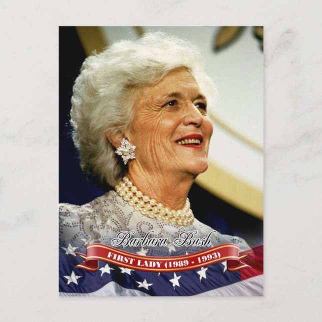 Barbara Bush, First Lady der USA Postkarte (Vorderseite)