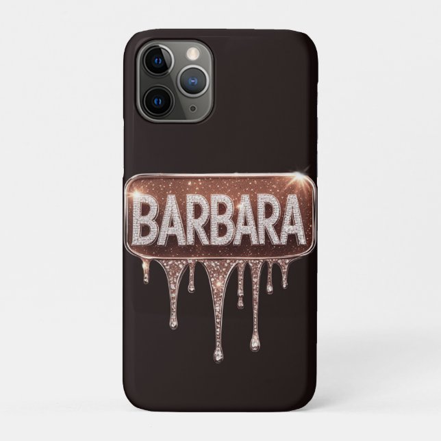 ✨ Barbara Funkeln Luxe Rosen Gold Diamant Drip Case-Mate iPhone Hülle (Rückseite)