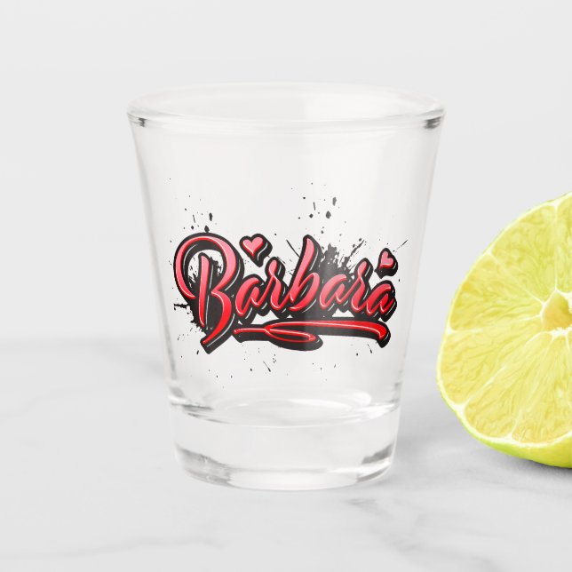 Barbara Heart Splash Graffiti Schnapsglas (Vorderseite)