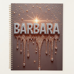 Barbara Name Rose Gold Diamant Triefender Glitter Planer