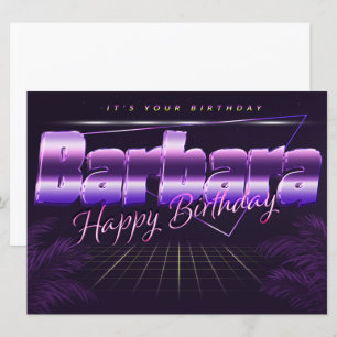 Barbara Name Vorname lila retro Karte Geburtstag