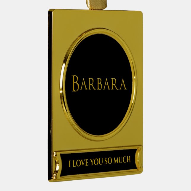 Barbara Womans Name Banner-Ornament Gold (Rechts)