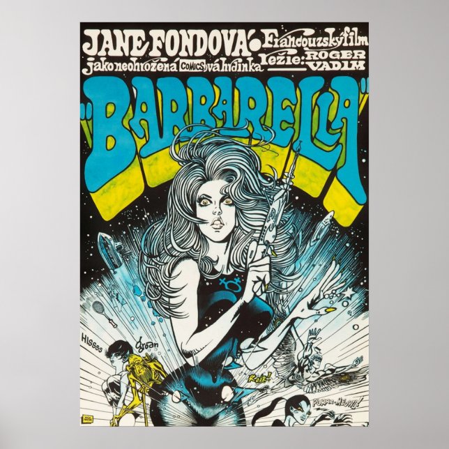 Barbarella Vintag Czech Movie Poster (Vorne)