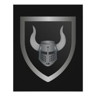 Barbaren-Schild-Logo – Wikinger-Krieger-Emblem Poster