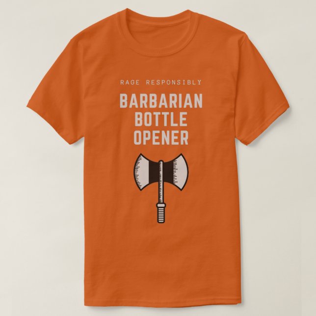 Barbarian Bottle Opener White Text T-Shirt (Design vorne)