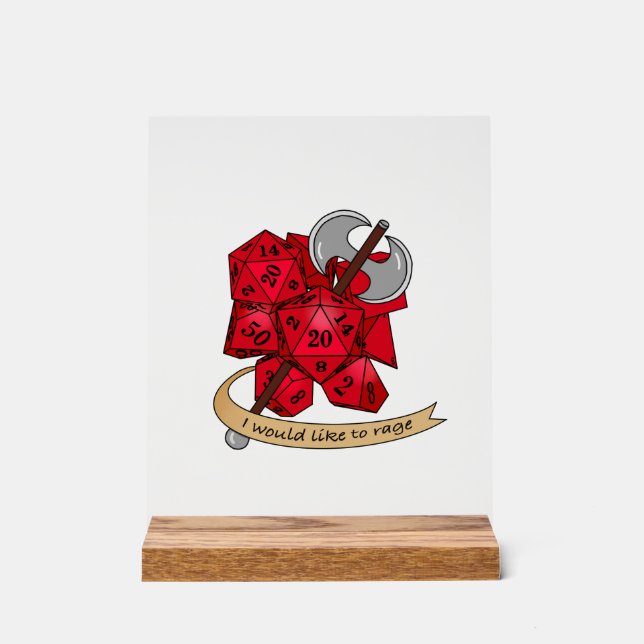 Barbarian Dice Design Acrylschild (Vorderseite)
