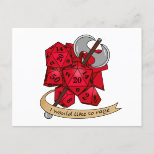 Barbarian Dice Design Ankündigungspostkarte