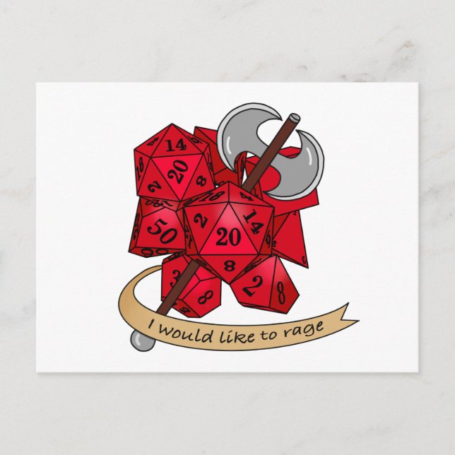 Barbarian Dice Design Ankündigungspostkarte (Vorderseite)
