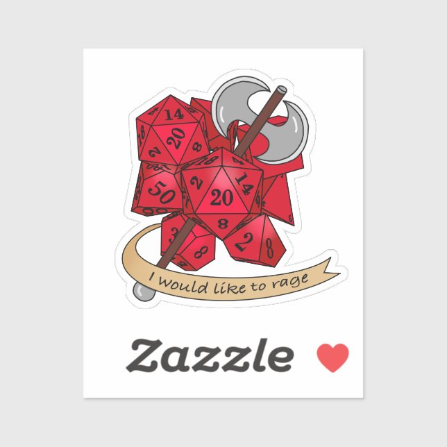 Barbarian Dice Design Aufkleber (Blatt)