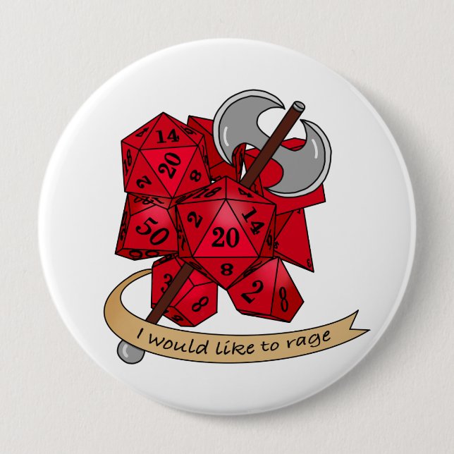 Barbarian Dice Design Button (Vorderseite)