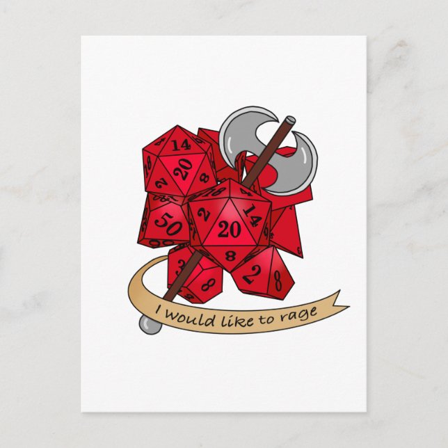 Barbarian Dice Design Feiertagspostkarte (Vorderseite)