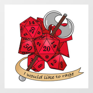 Barbarian Dice Design Fensteraufkleber