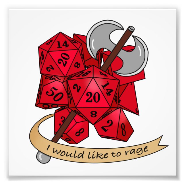 Barbarian Dice Design Fotodruck (Vorne)